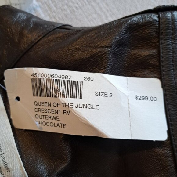 Chico's womens size 2 or Large reversible leather jacket, brown & animal print - Picture 12 of 15